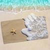 Summer Starfish Waves Pattern Beach Towel, Rectangular Quick Dry Absorbent for Beach Camping Outdoor Travel Vacation Fun