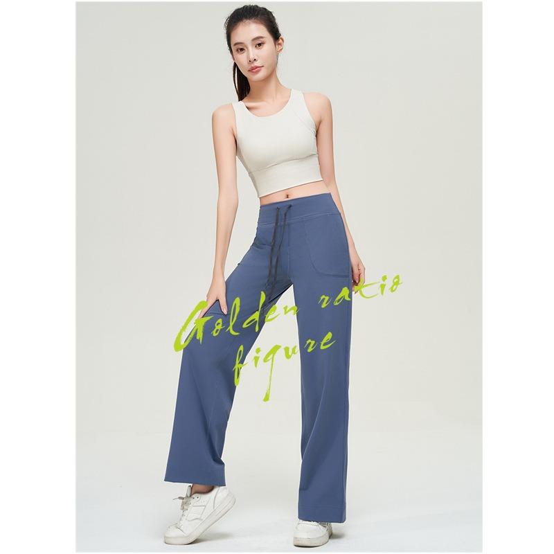 Yoga-Hose Throwback immer noch Weiter Bein Lässig Sporthose Damen Einfarbig Leicht Gepolstert