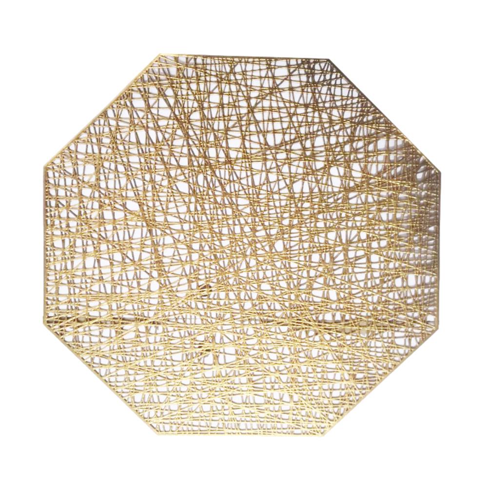 

Восьмиугольная полая противоскользящая теплоизолированная подставка для чашки, подставка для кружки, тарелка, коврик для тарелки золотистый