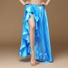 Belly Dancing Side Pulling Long Satin Skirt Lady Belly Dance Skirts Women Sexy Oriental Belly Dance Skirt Professional Dance Performance