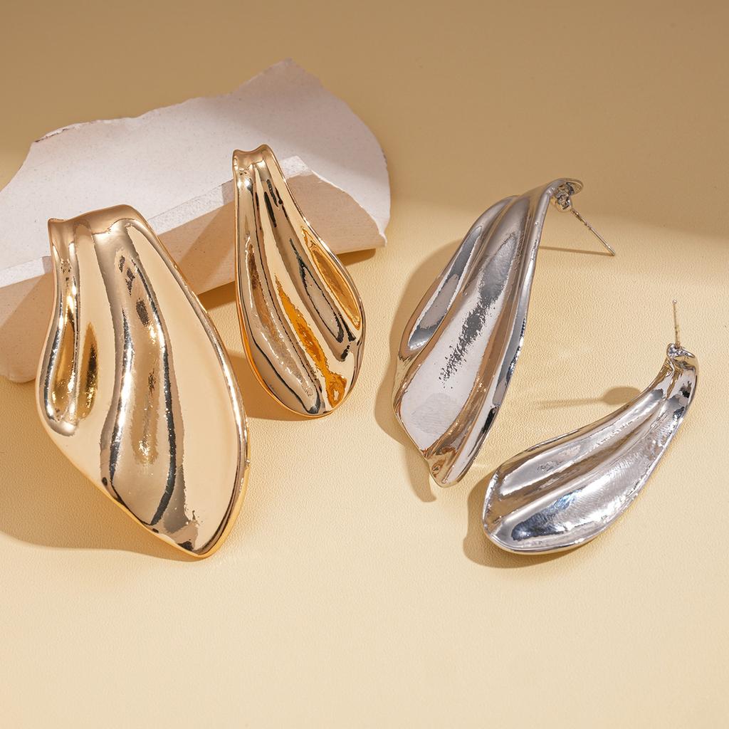 Irregular Geometric Fishtail Silver Needle Earrings Cold Wind Earrings