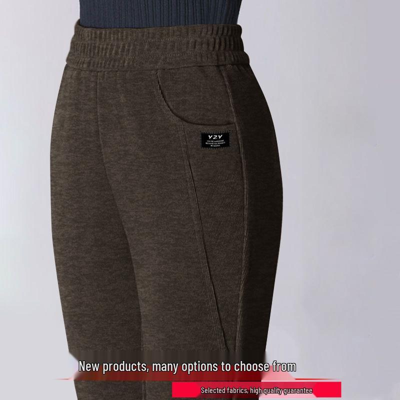 Women's Stylish Straight-Leg Fleece-Lined Pants, 2026 Autumn/Winter Collection - Eight-Tenths Length for Outdoor Wear.