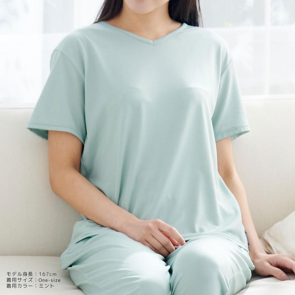 Venex Comfort Cool Recovery Short Sleeve Cooling Pique One Size Fits All Wear, V-Neck T-Shirt, Touch, Fabric, Women's, Gray,