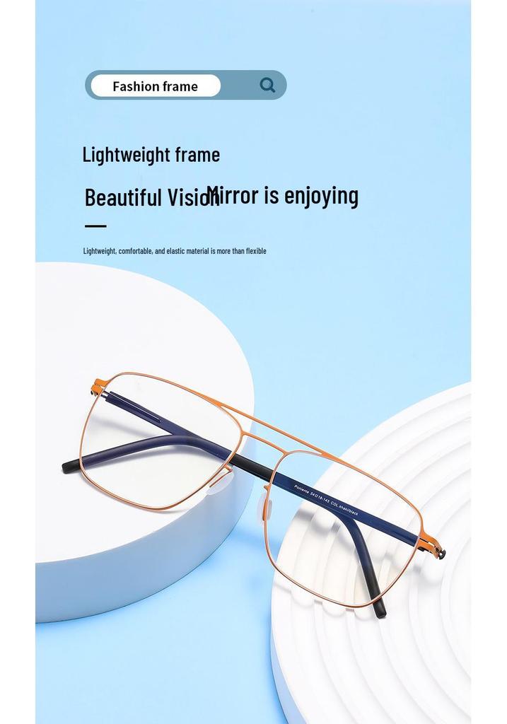Autumn Aviator-Style Screwless Glasses: High Prescription, Fashionable Retro Frame for Women and Men