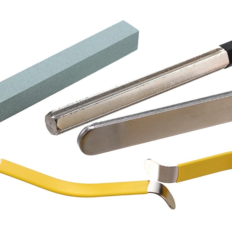 Pack of 5 Professional Fret Maintenance Set Including Fine Crowning File String Distributor for Instrument Repair