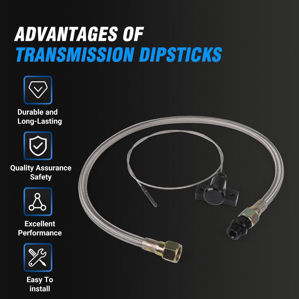22200 Transmission Dipstick Tube Tool Aluminum Braided Automatic Transmission Locking Dipstick for Ford F-150 10R80 6R80 4R75E
