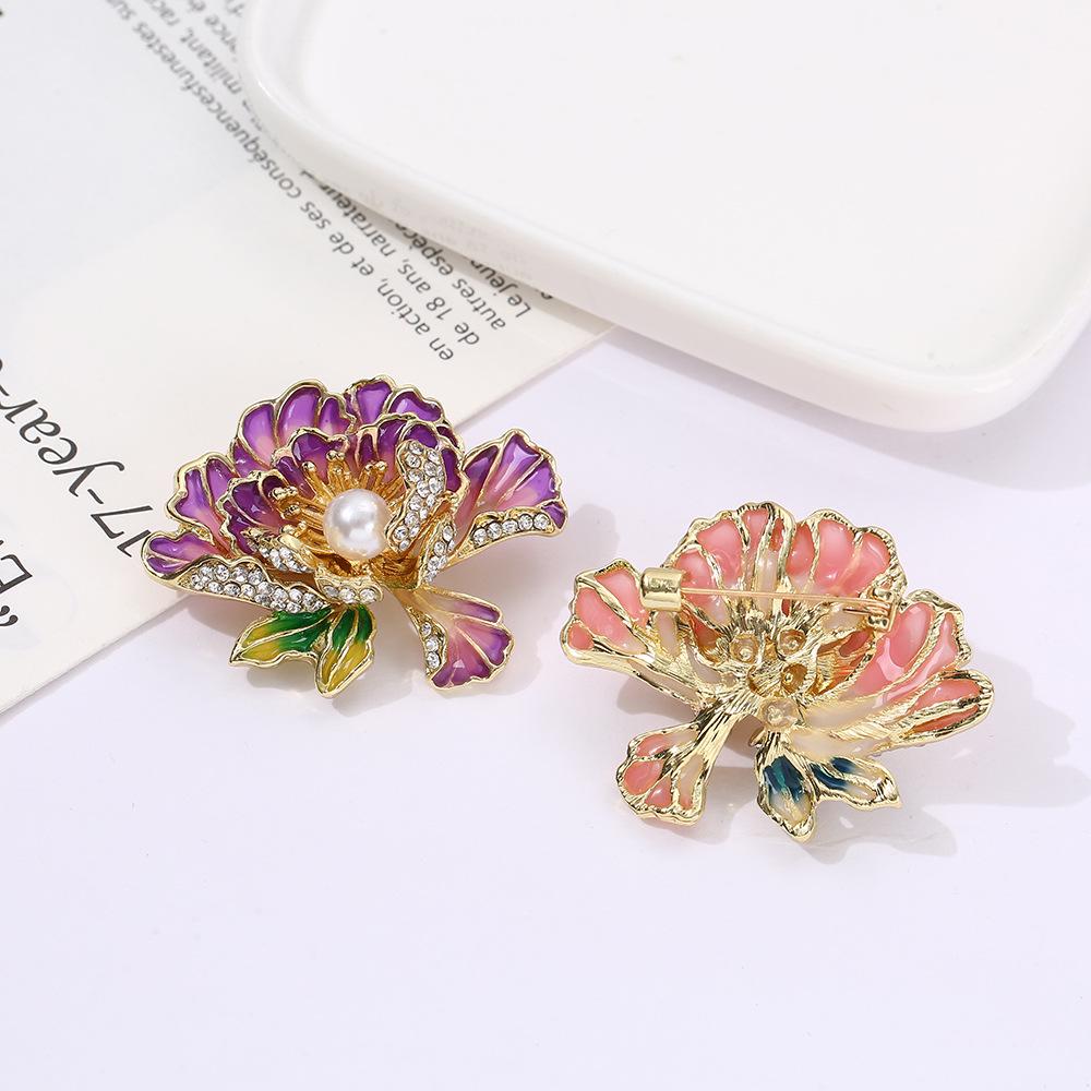 Broche Pivoine Chinoise Élégante: Corsage de Perles Haut de Gamme pour Manteaux, Cheongsams et Hanfu