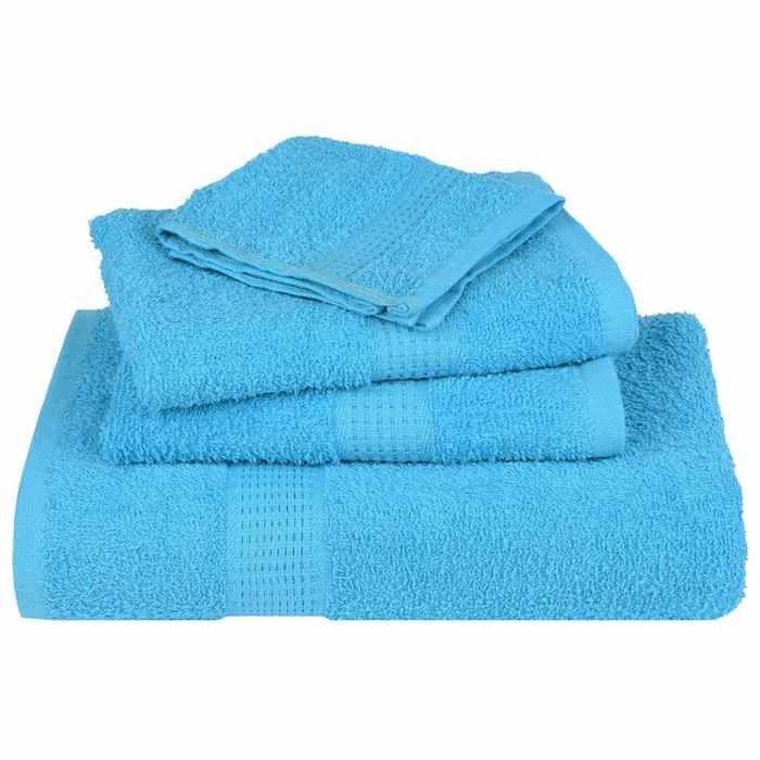 VidaXL Serviettes de toilette 10 pièces FROGN Turquoise 30 x 30 cm 100 % coton 136970