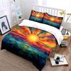 Colorful Sunrise Over Waves Bedding Duvet Cover Set Duvet Cover Pillowcases  (1*Duvet Cover 2*Pillowcases, Without Duvet Insert)