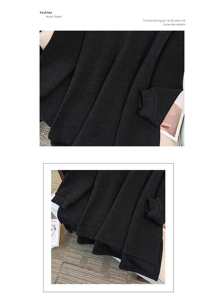 Women's Retro Minimalist Plus Size Knit Hooded Pullover - Versatile Autumn Outerwear