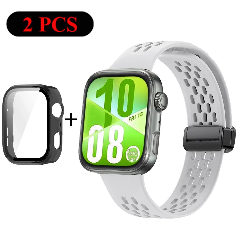 Armband+Hülle Silikonband für Huawei Watch Fit 4 Pro Fit 4 Bequemes Armband für Huawei Watch Fit 3 Atmungsaktives PC-Gehäuse