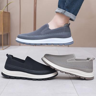 Scarpe casual da uomo in tessuto traspiranti vecchi di Pechino tacco basso scarpe pigre a un piede scarpa singola