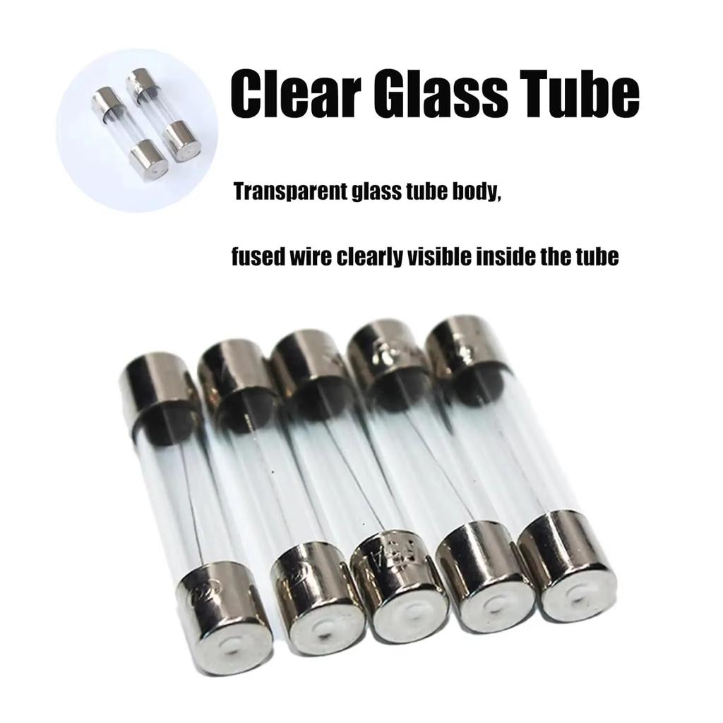 100/72pcs Car Fast-blow Glass Fuses Car Glass Tube Fuses 0.2-20A 0.5-30A Assorted Kit for Car Light Inflator vacuum Cleaner Fuses4