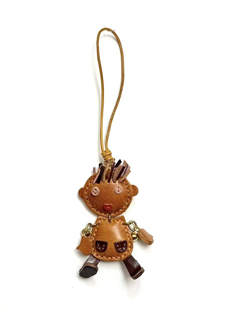 Cow Leather Rocking Boy Bag Charm Car Hanging Decoration Funny Bag Pet Rock Luggage Accessory Personalized Bag Pendant