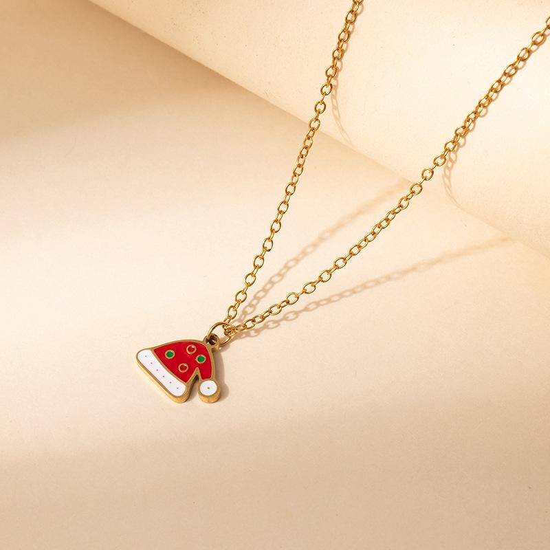 Collier avec Pendentif Renne de Noël à Gouttes d'Huile et Nœud, Boîte Cadeau pour Femme - Bijou Élégant Chaîne de Clavicule Européenne et Américaine.