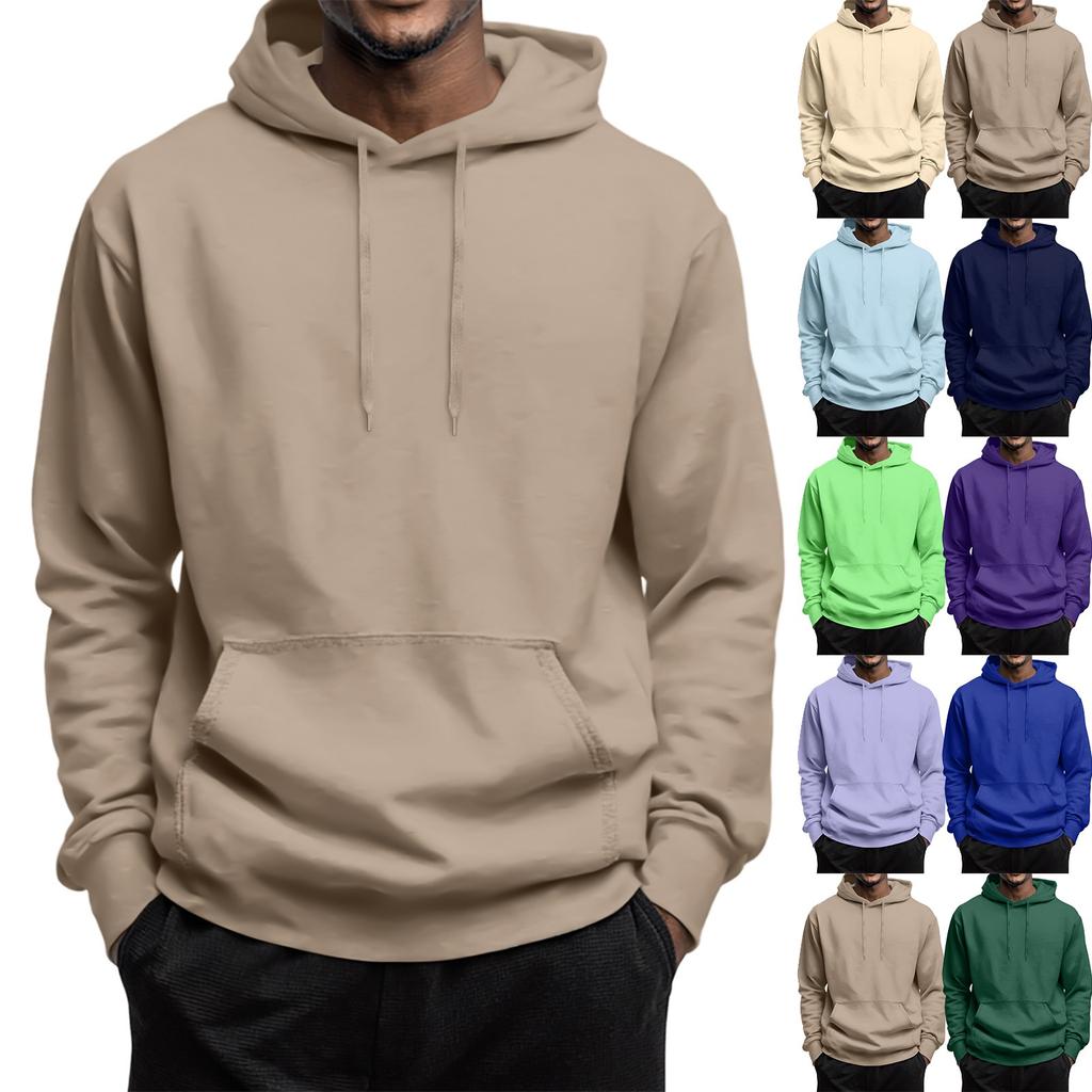 Men's Fleece Hoodie Casual Long Sleeve 1/4 Zipper Pullover Sweatshirts