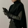 MAUVER U Tawny Lambskin Leather Gloves _ Black