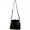 Women's Handbag, Black Genuine Leather, with Clasp
