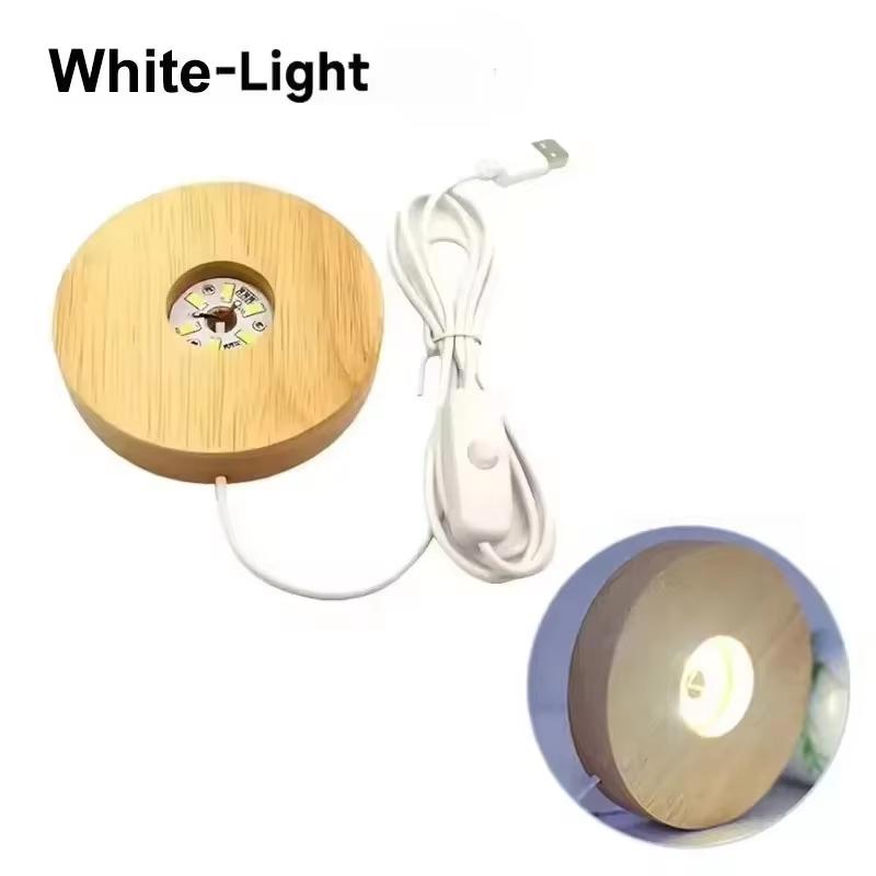 Wood Desktop Decorative Lights Light Base Night Light Wooden Led Usb Display Light Display Stand Lamp Holder Lamp Art Ornament