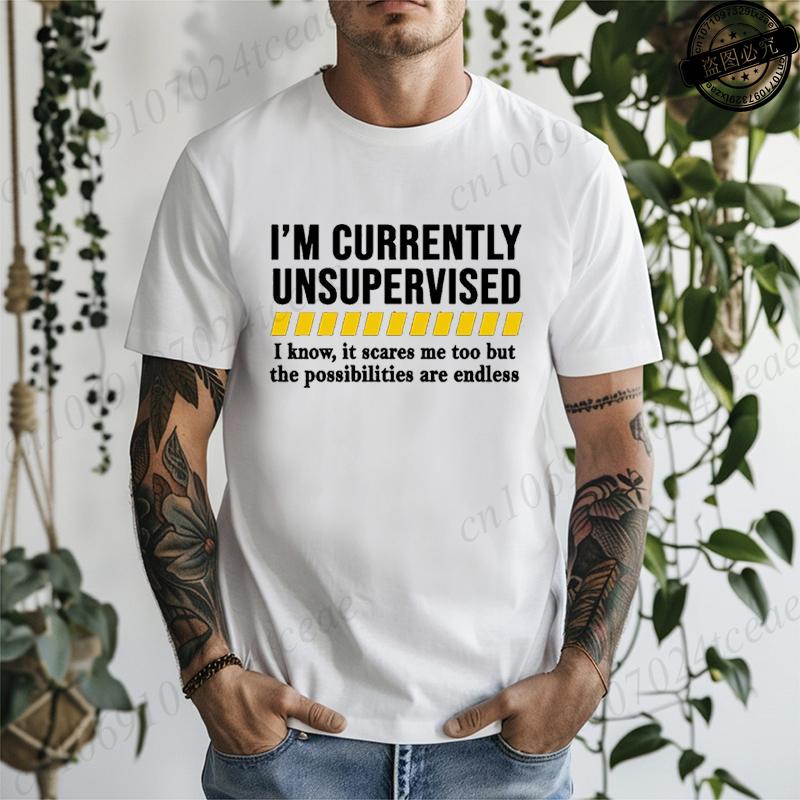 Funny T Shirt Funny Shirts for Men Funny Saying Mens TShirts Sarcastic Dad TShirtsCurrently Unsupervised Mens Tee Tops