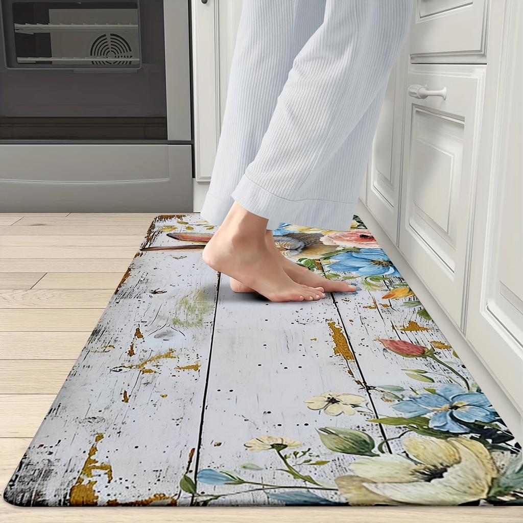1Pcs Anti Fatigue Kitchen Rugs, rabbit Print Waterproof Non-Slip Thick Cushioned Kitchen Mat Heavy Duty Comfort Standing Mat for Kitchen