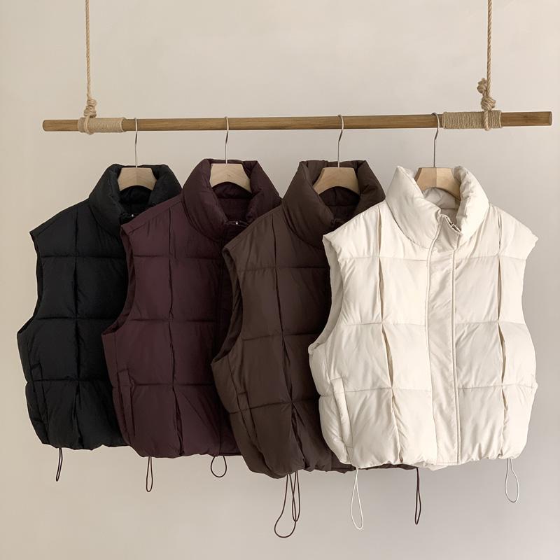 Fashion Winter Women Vests Stand Collar Thick Warm Sleeveless Parka Woman Loose Short Outerwear