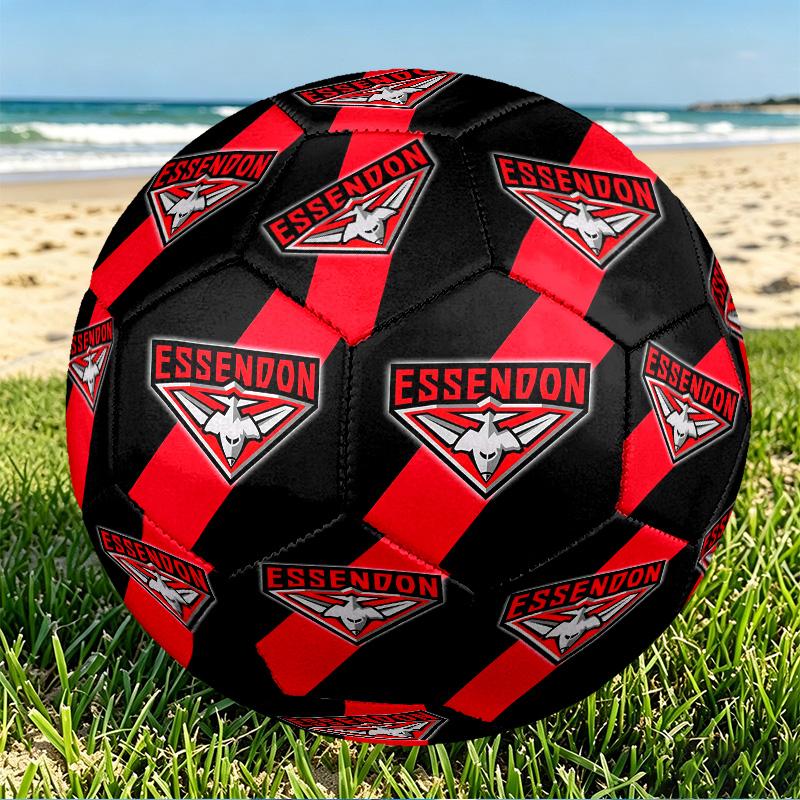 Essendon Football Print Size 5 Soccer Ball, PU Wear Resistant Football for Match Training and Daily Practice, Birthday Gift for Soccer Fans