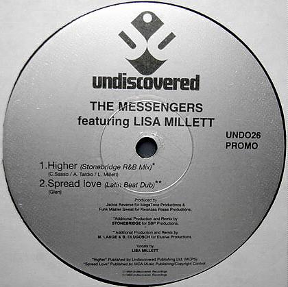 

12inch Record MESSENGERS, LISA MILLETT - Higher / Spread Love UND026 Undiscovered 1999 UK Dance & Electronica Used