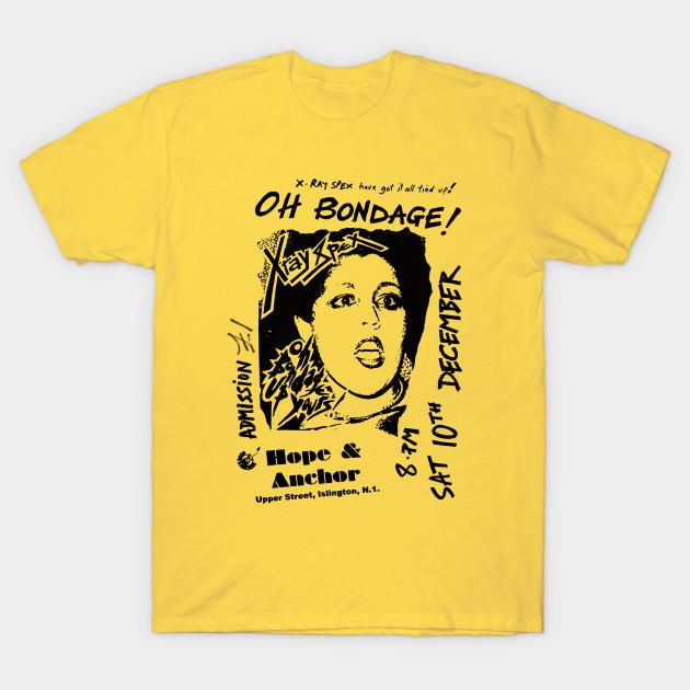 Men Black Print T-shirt X-Ray Spex † Oh Bondage Up Yours! No-Cut Transfer Paper Print Cotton Tshirt XL жёлтый