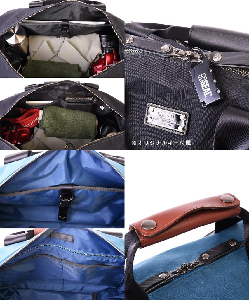 Weekender ARMY DUCK Boston Bag for Large Key Genuine Made in Warranty Men, Capacity, Waterproof, Lock, Travel, Golf, Leather, Japan, PS-191BK, 10-Year