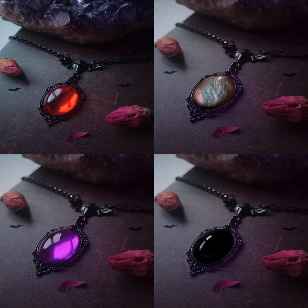 Gothic Bat Pendant Necklace For Women With Vintage Victorian Alloy Charm Jewelry