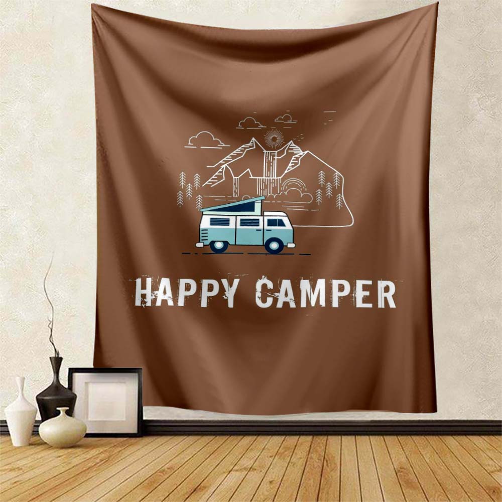 Camping Tapestry Camper Outing Accessories Fun Kids Room Club Man Cave Home Bedroom Wall Decor Backdrop