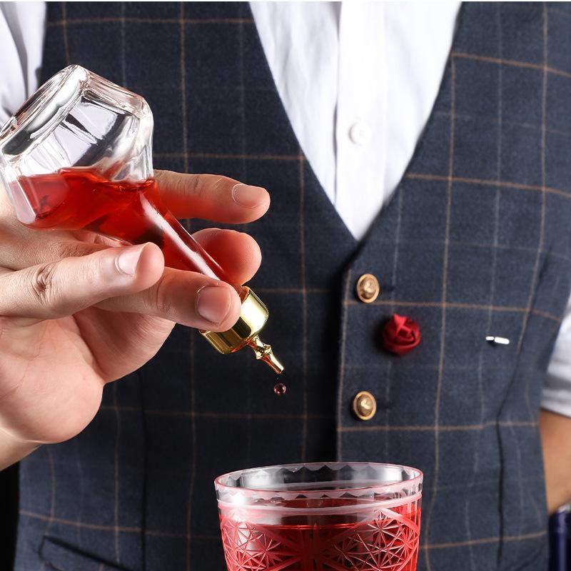 Bitters Bottle With Spout 50ml Shatterproof Clear Glass Portable Professional Bar Tool for Professional Bartenders