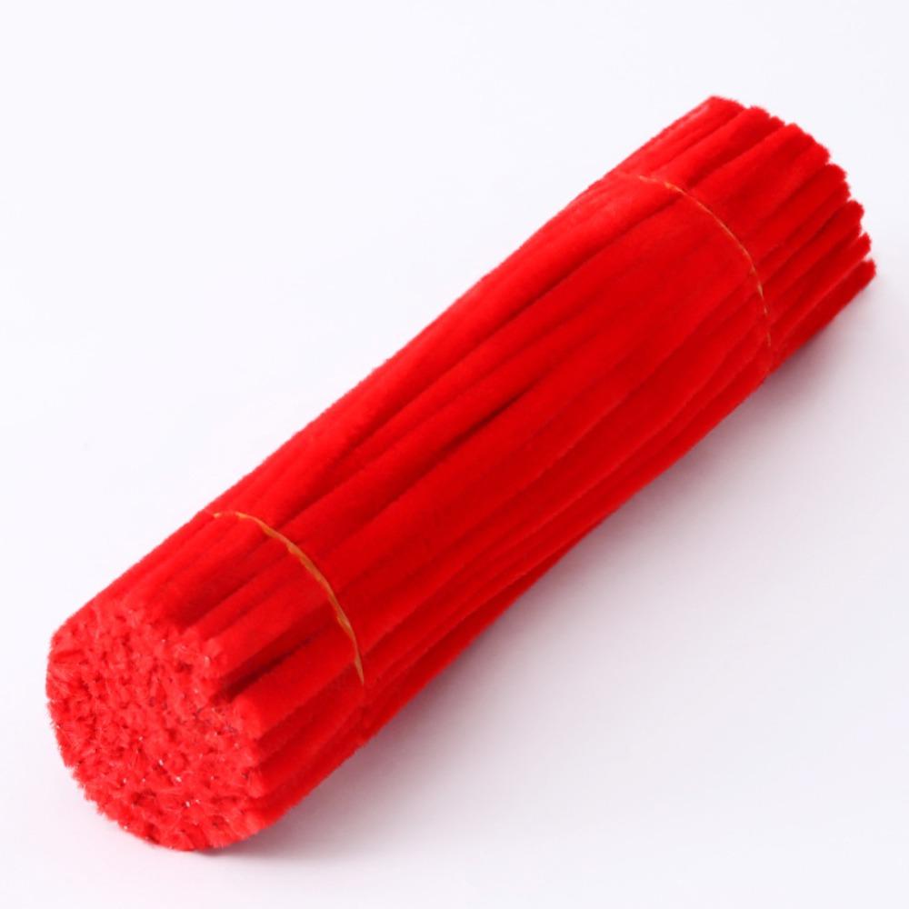 100pcs Plush Tinsel Stem DIY Strips Twist Bar Educational Toys Plush Wired Twist Sticks  Handcraft