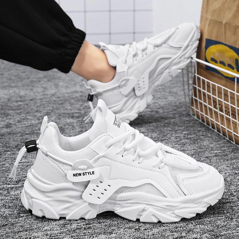 Men Casual Sneakers Breathable Sport Shoes Outdoor Mesh Running Shoes Student Thick Bottom Athletic Jogging Walking Shoes Plus Size