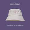 Sweet Embroidered Floral Cotton Bucket Hat For Women Breathable Short Brim Design