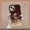 Smudge Coffee Bear Doll Suitable for Apple 16PRO Dual Stand Mobile Phone Case 15/14 Silicone Anti-fall 13 Niche