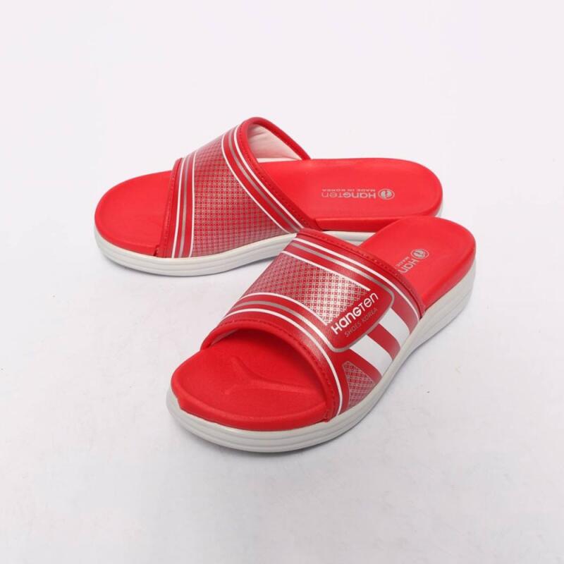

Printed Strap Fluffy Indoor Slippers Red