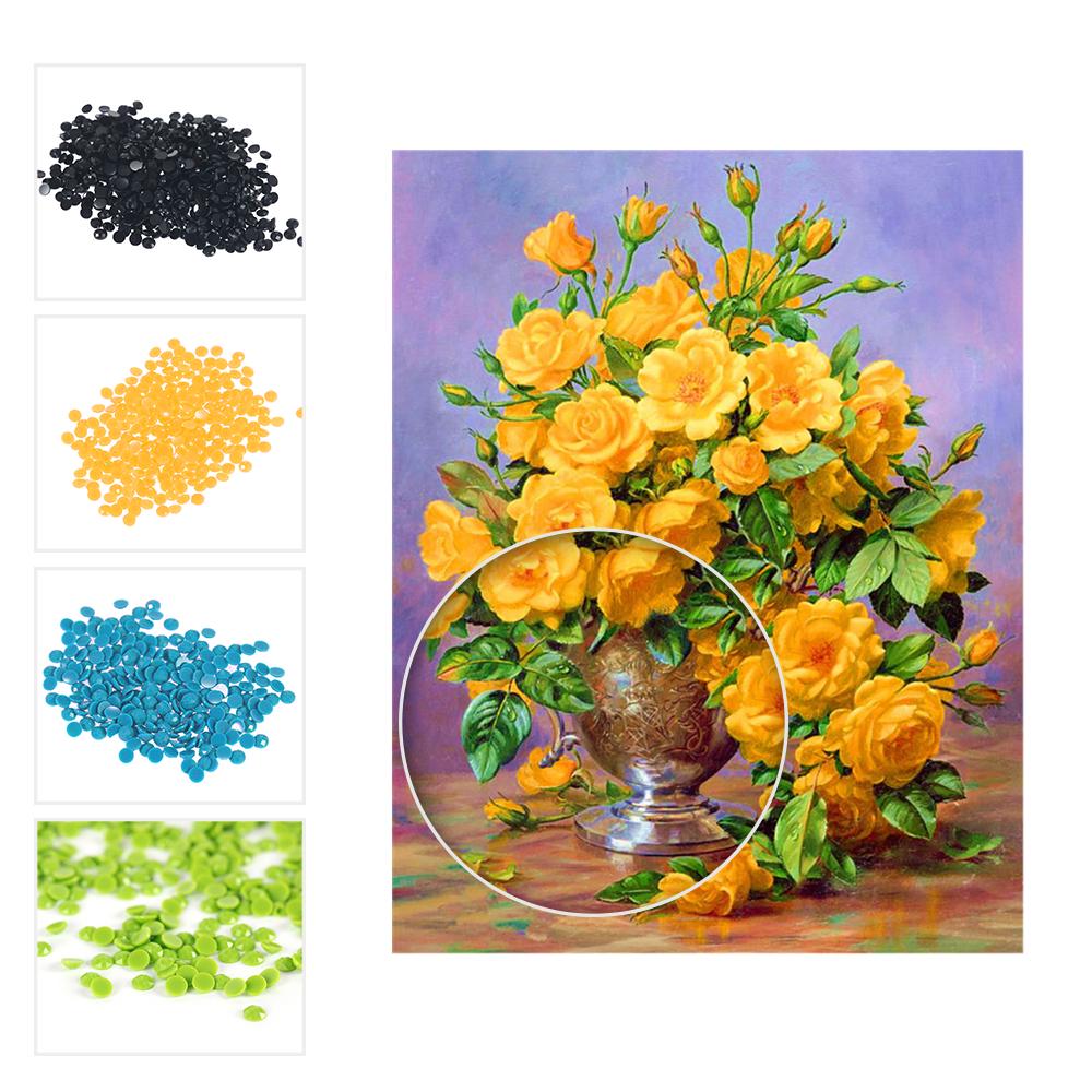 12* 16 inches/30* 40cm DIY 5D Diamond Painting Kit Flower Resin Rhinestone Mosaic Embroidery Cross Stitch Craft Home Wall Decor