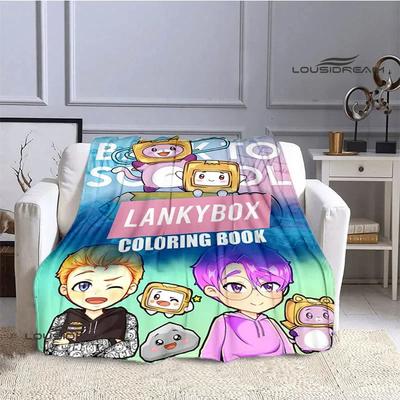 Lankybox Foxy Boxy sevimli battaniye Sıcak battaniye Flanş Yumuşak ve rahat battaniye Ev seyahat battaniyesi yatak astarları Doğum Günü Hediyesi