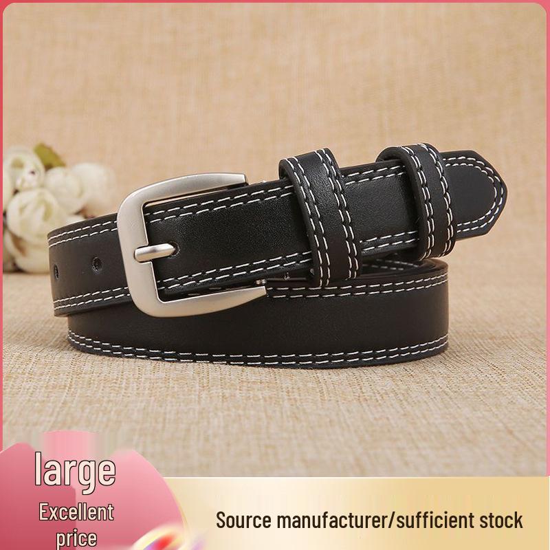 Dámský tenký všestranný ležérní retro pásek do pasu s kolíčkovou přezkou na kalhoty - Korejský styl