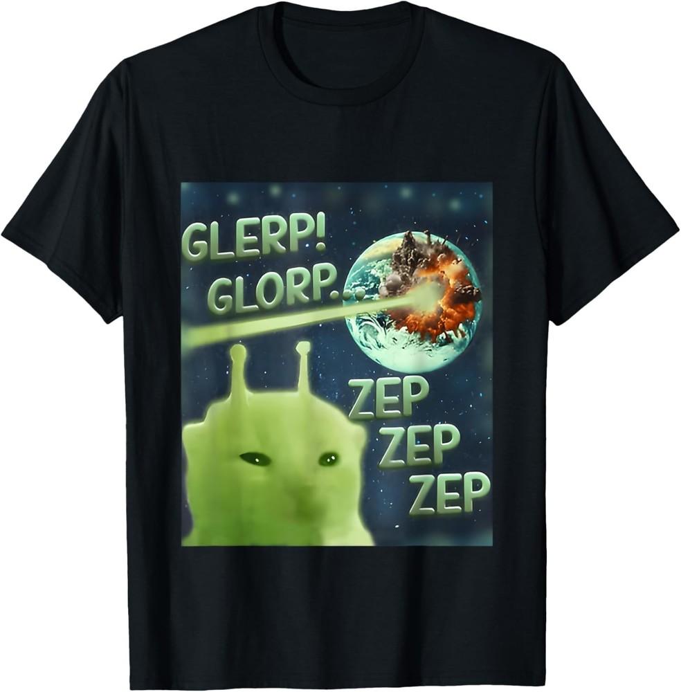 

Glerp Glorp Funny Alien Cat Meme, Brainrot Tee, Costume T-Shirt unisex T-Shirt 2XL