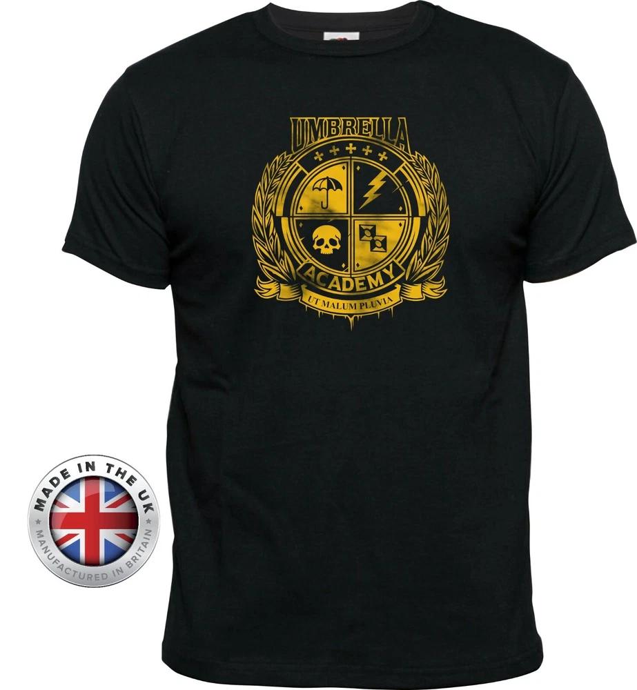 Umbrella Academy Inspired Alumni Crest Black T Shirt Unisex Ladies Fitted S