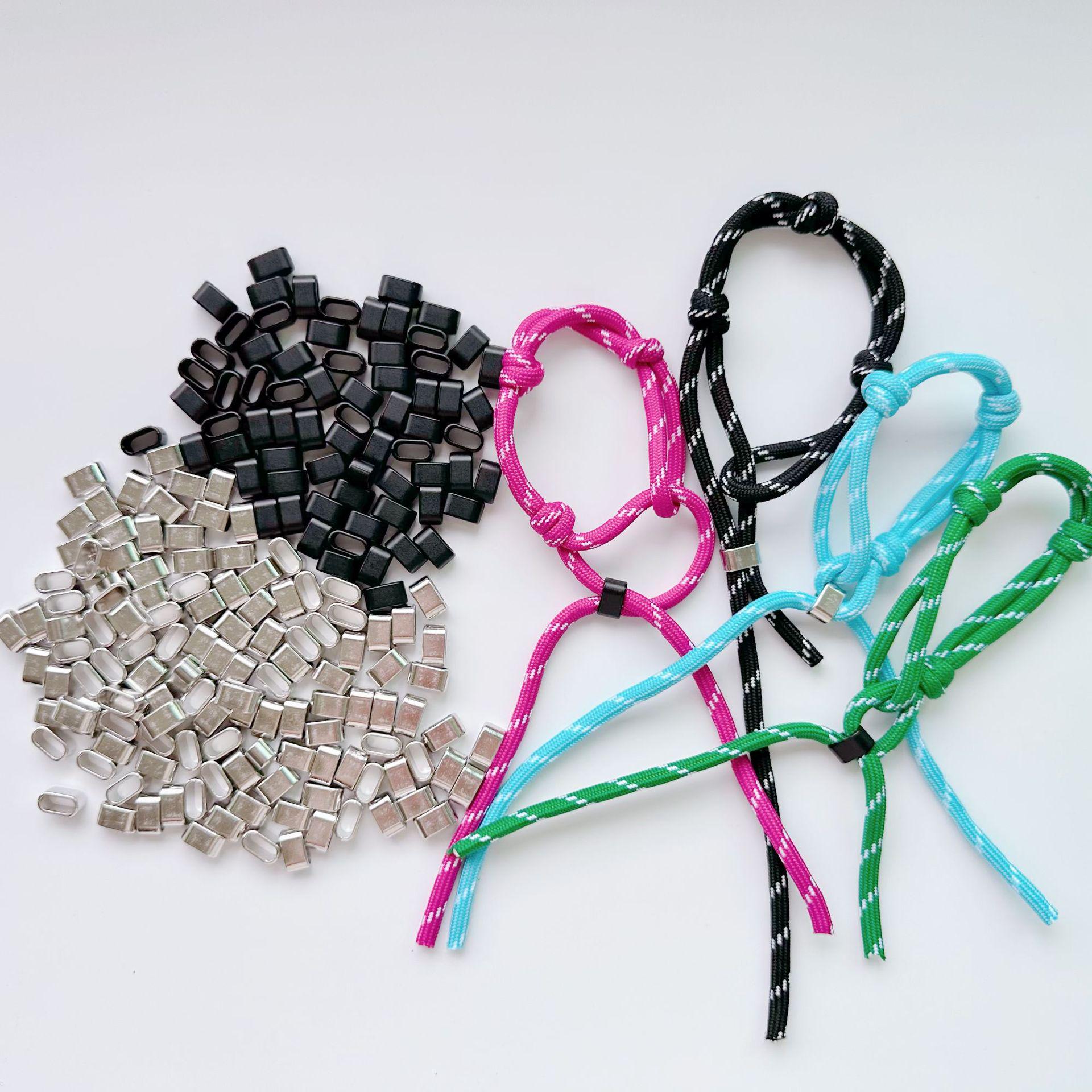 

Silver Square Alloy Bead & Buckle for DIY Pendant Weaving - Large Hole Cord Accessories Large Hole срібний