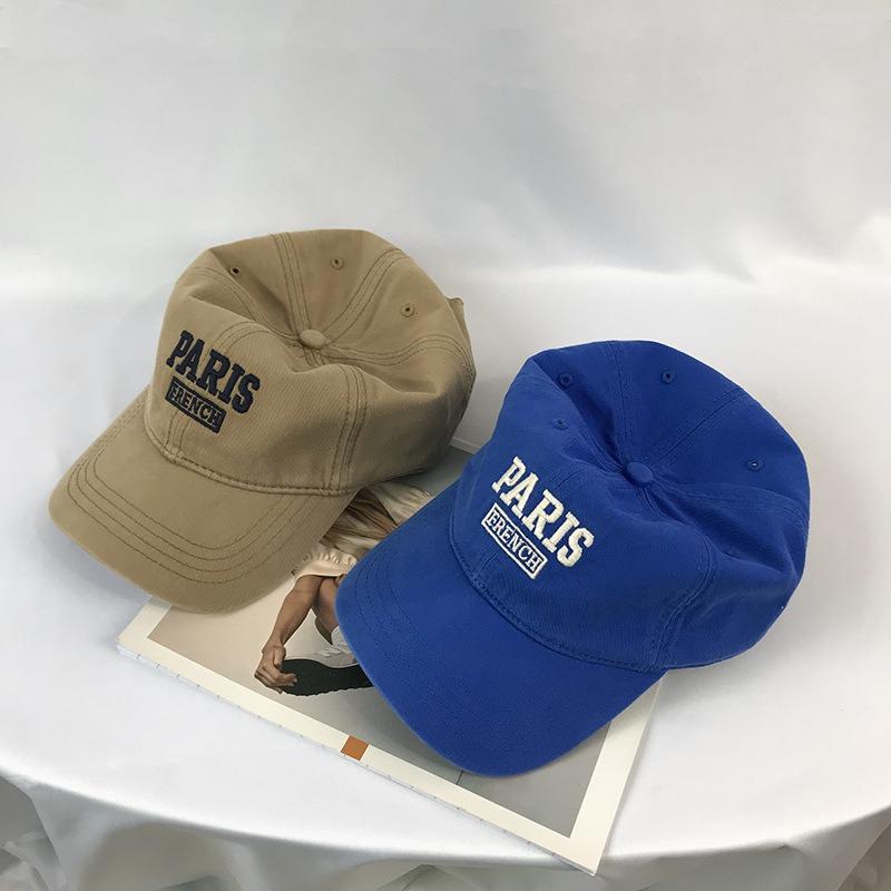 Tide Spring and Autumn Versatile Men's Hat Wide Brim Baseball Cap Women's Face Small Pure Cotton Soft Top Cap