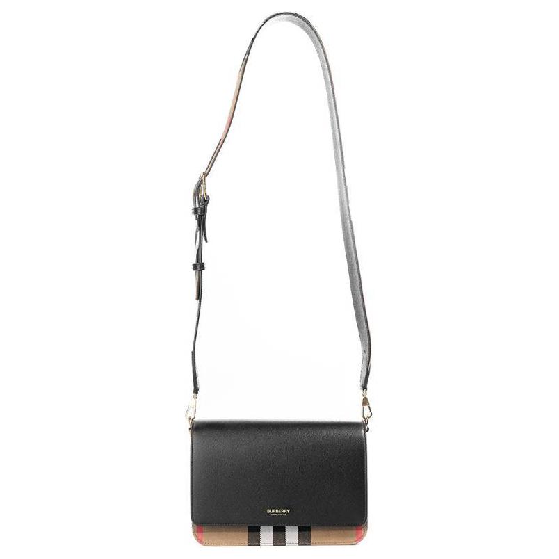 Burberry Vintage Check Leather Crossbody Bag Gold-Tone Hardware Adjustable Strap Shoulder Handbag for Women, Daily Commute & Casual Outing 80840251