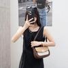 Dou Xiaozhu First Layer Cowhide Color-Block Shoulder Crossbody Bag