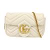 [Usado] Bolsa Mini Transversal GG Marmont com Logo Dourado em Couro Matelassê Desgastado - Bom #SXO0HE