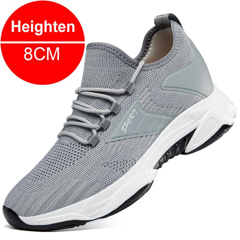 Fashion COZOK Man's Fashion Sneakers New Men Elevator Shoes Height Increase Shoes For Man Casual Insole 8cm Heels Moccasins Taller Male