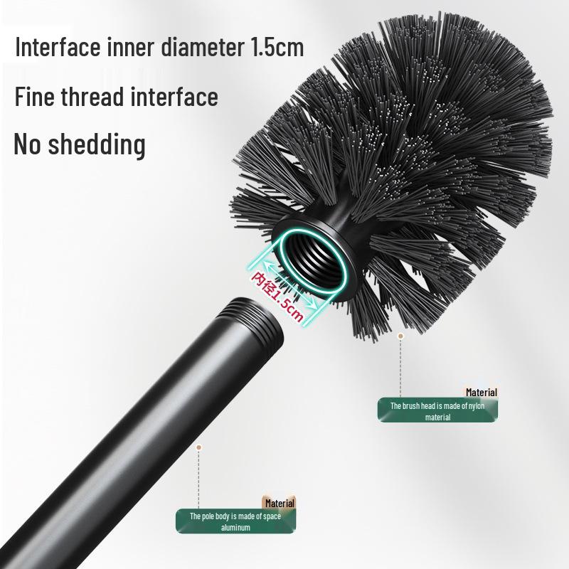 Wall-Mounted Soft Bristle Toilet Cleaning Set with Long Handle and Storage Rack
